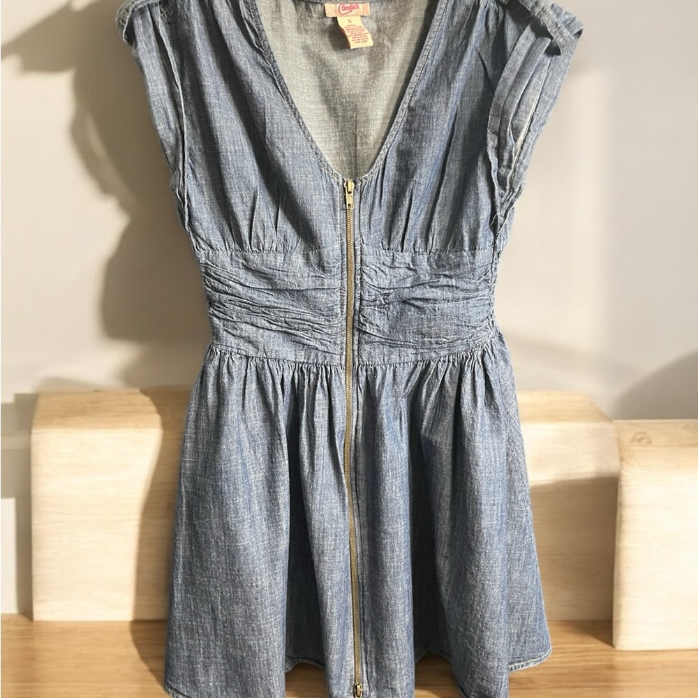 Denim Zip-Up Dress